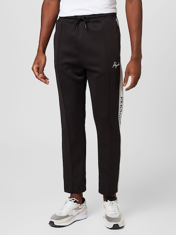 Pegador Regular Pleat-Front Pants in Black: front