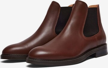 SELECTED HOMME Chelsea Boots i brun