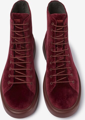 CAMPER Lace-Up Ankle Boots 'Poligono' in Red