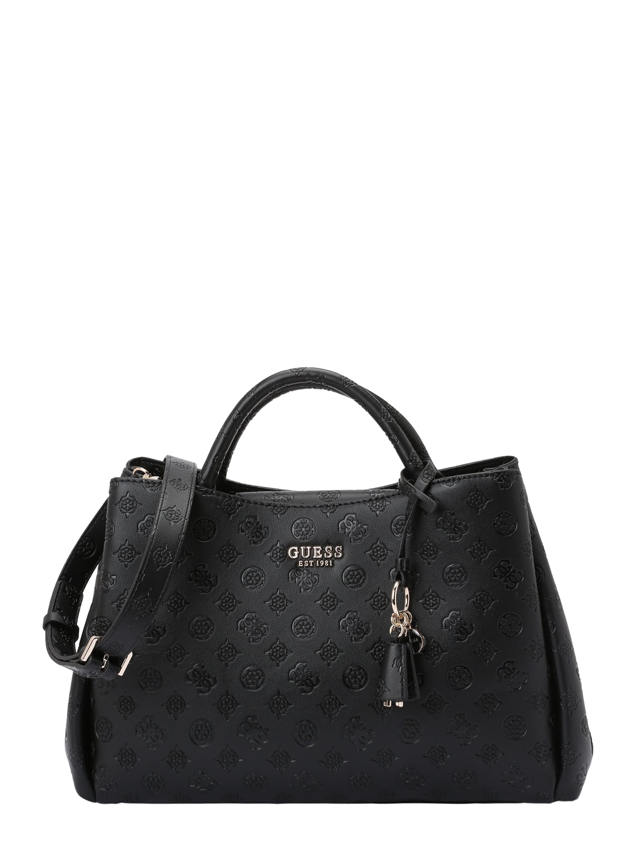 GUESS Handtasche 'PHOEBE LRG GIRLFRIEND SATCHEL' in Schwarz: Vorderseite