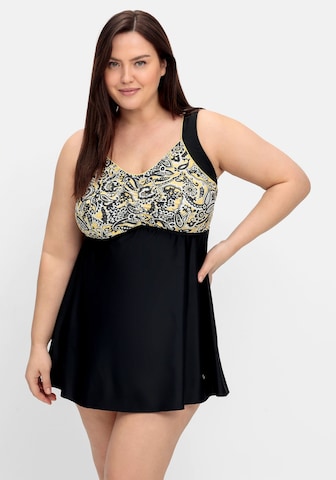 SHEEGO Bustier Tankini in Zwart: voorkant