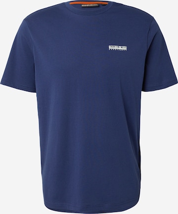 Tricou 'S-YOSE' de la NAPAPIJRI pe albastru: față
