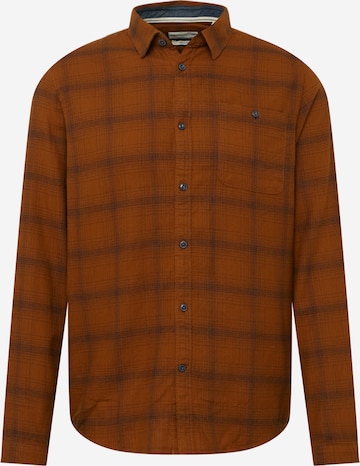 TOM TAILOR Button Up Shirt in Brown: front