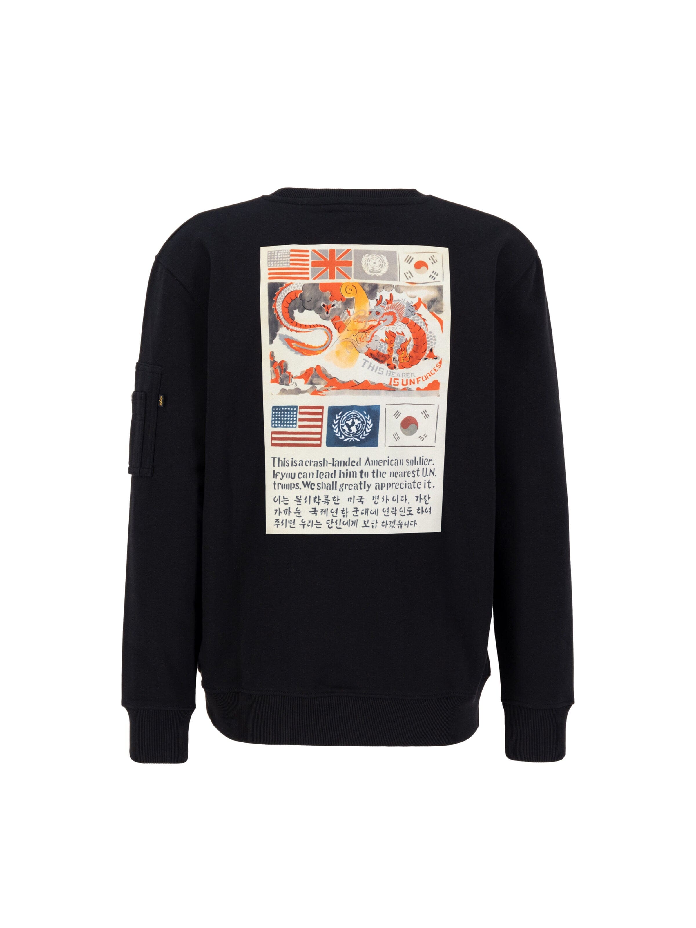 ALPHA INDUSTRIES Sweatshirt 'USN Blood Chit' in Black