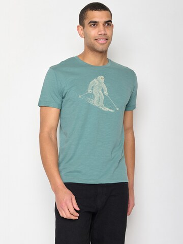 Maglietta 'Animal Yeti Ski' di GREENBOMB in verde: frontale