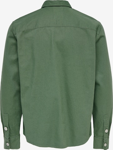 Only & Sons Regular fit Button Up Shirt 'Tron' in Green