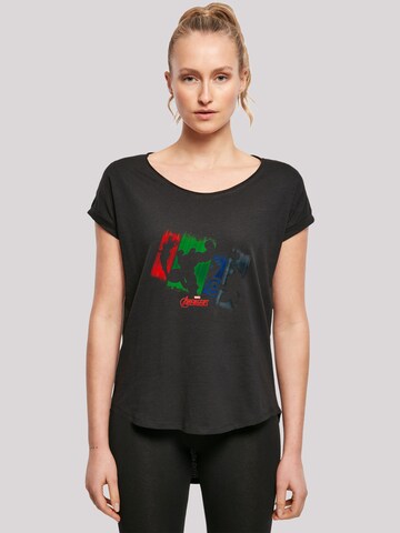 F4NT4STIC Shirt 'Marvel Superhelden Avengers Team Punch Out' in Schwarz: Vorderseite