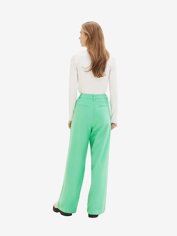 TOM TAILOR DENIM Wide leg Pleat-Front Pants in Green