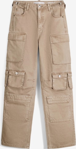 BershkaCargo hlače - smeđa boja: prednji dio