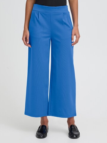 ICHI Wide leg Pleat-front trousers 'IHKATE' in Blue: front