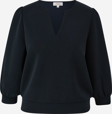 s.Oliver Sweatshirt in Zwart: voorkant