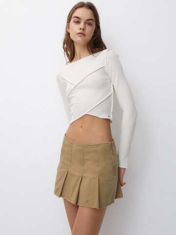 Pull&Bear Rok in Beige: voorkant