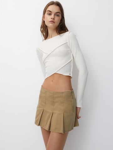 Pull&Bear Skirt in Beige: front
