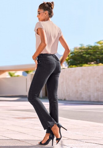 LASCANA Flared Jeans in Schwarz: predná strana