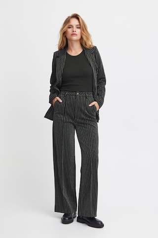 PULZ Jeans Wide leg Pleated Pants 'Kira' in Black