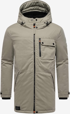 STONE HARBOUR Pitkä talvitakki 'Fintaan' värissä harmaa: etupuoli