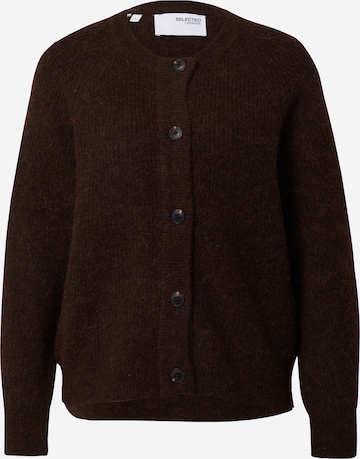 SELECTED FEMME Knit Cardigan 'LULU' in Brown: front