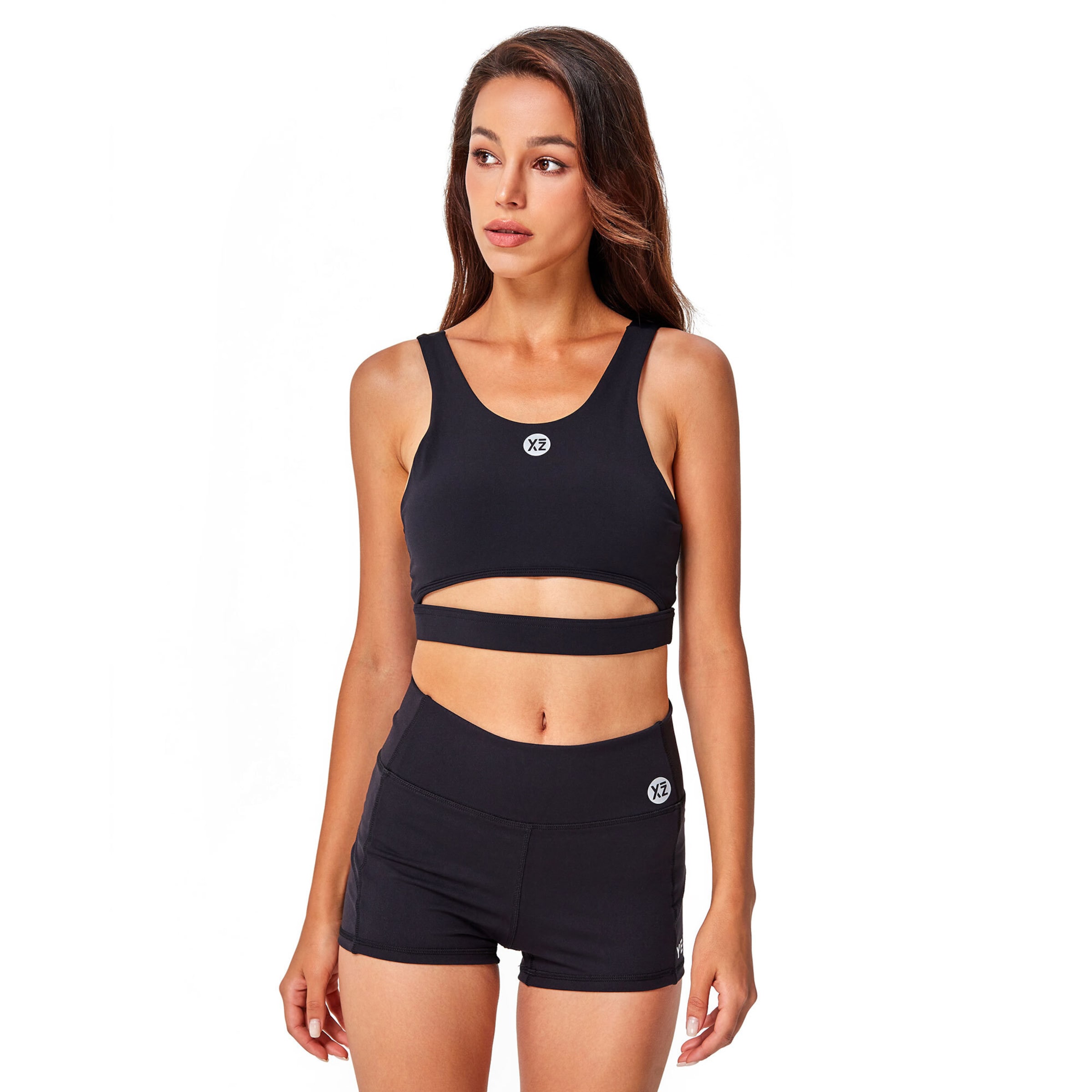 Bustino Reggiseno sportivo 'Cherie' di YEAZ in nero: frontale
