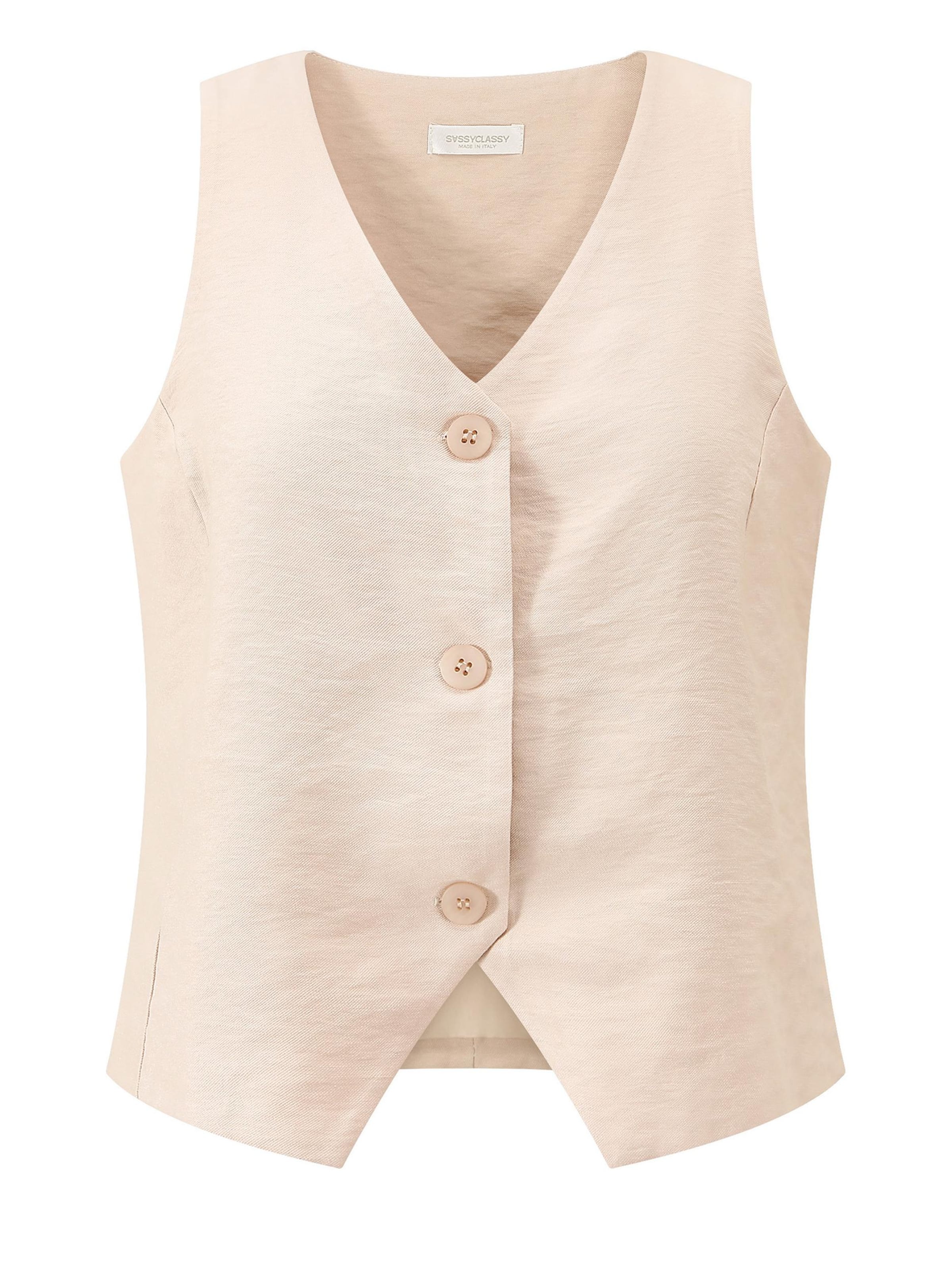 SASSYCLASSY Weste‌‌‌‌‌‌‌‌‌ in Beige: Vorderseite