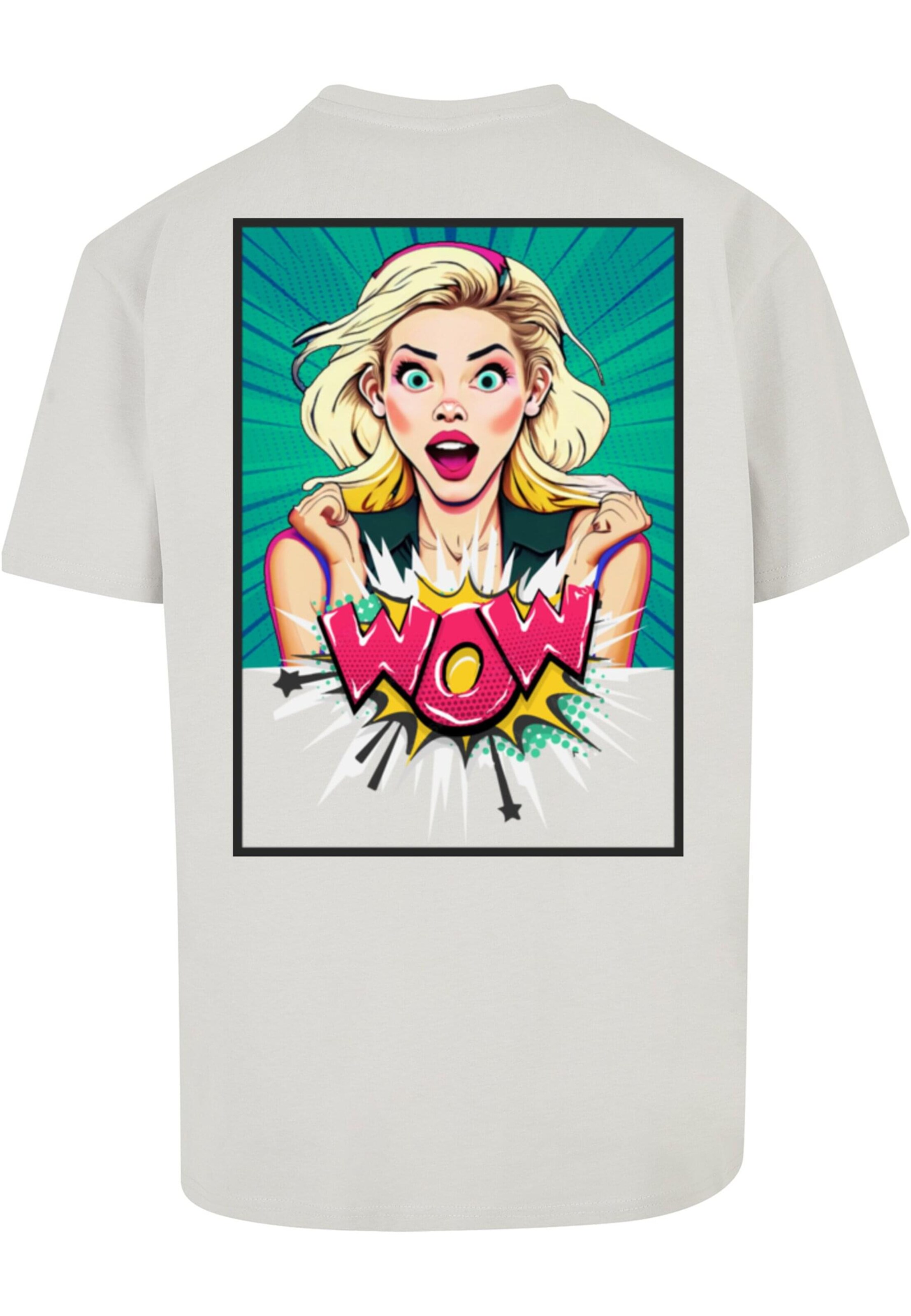 Merchcode Shirt 'WOW Comic' in Grijs