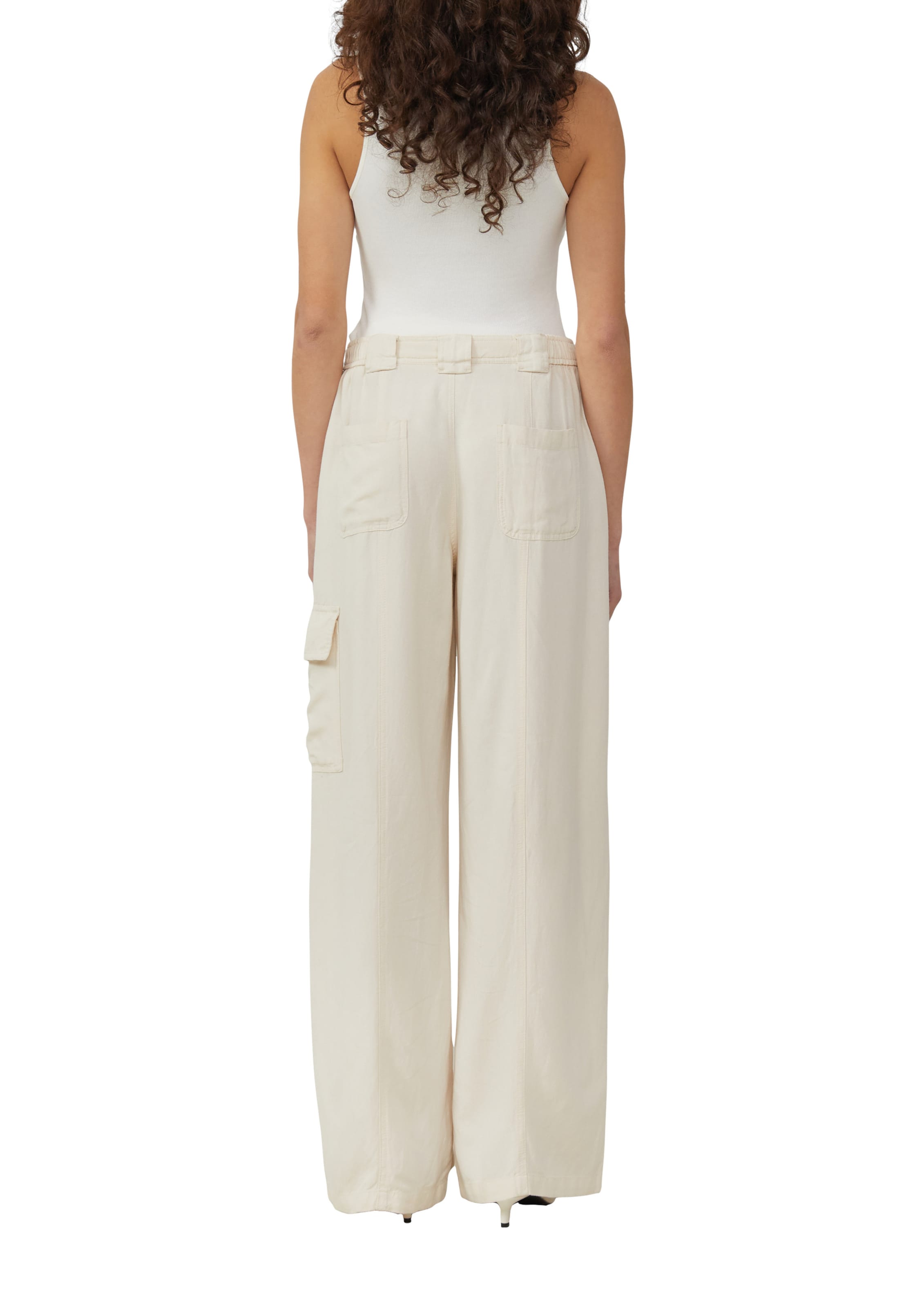 QS Wide leg Cargobroek in Beige