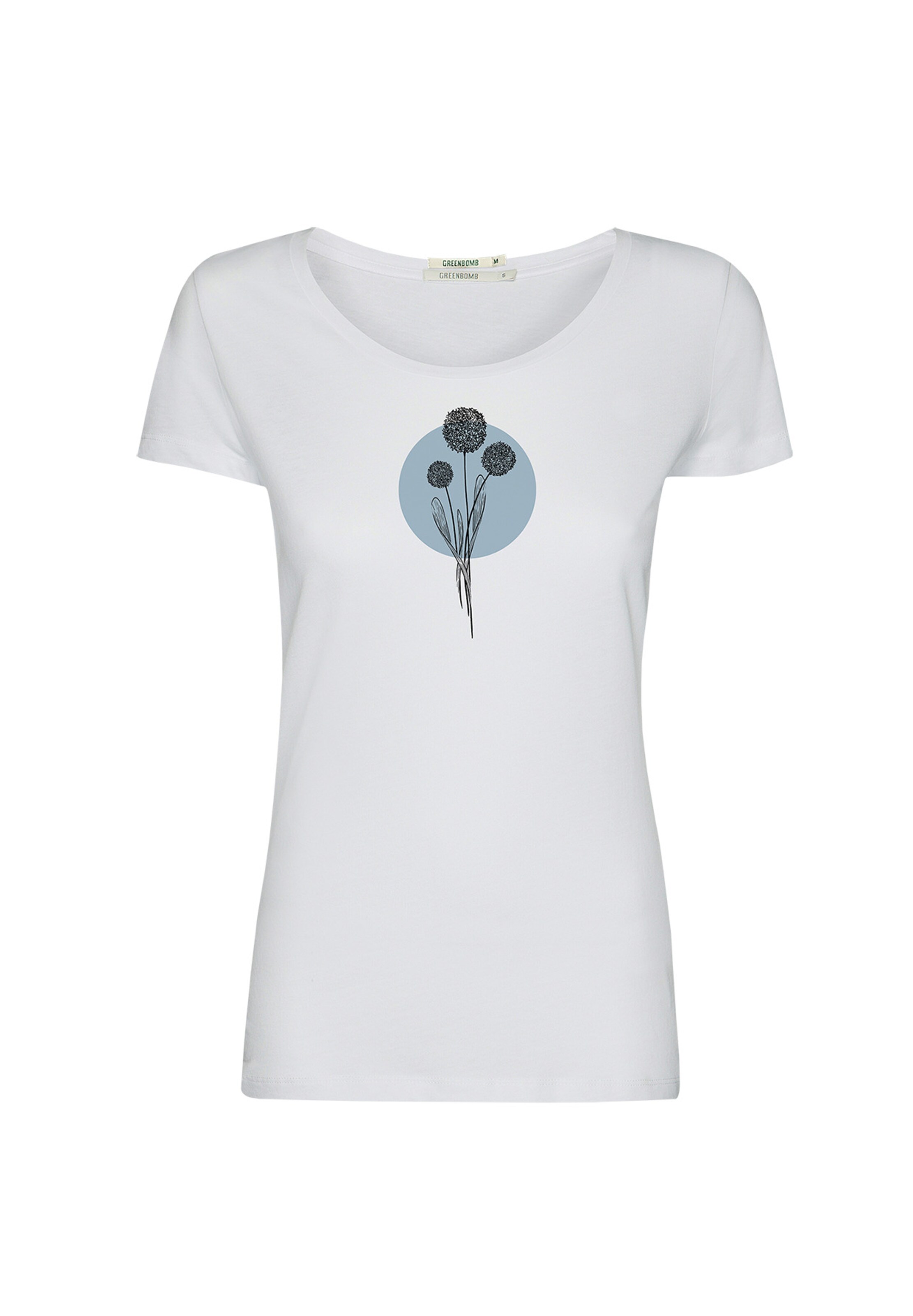 Maglietta 'Nature Allium ' di GREENBOMB in bianco: frontale