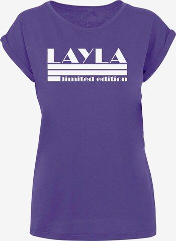 Merchcode Shirt 'Layla - Limited Edition X' in Lila: voorkant