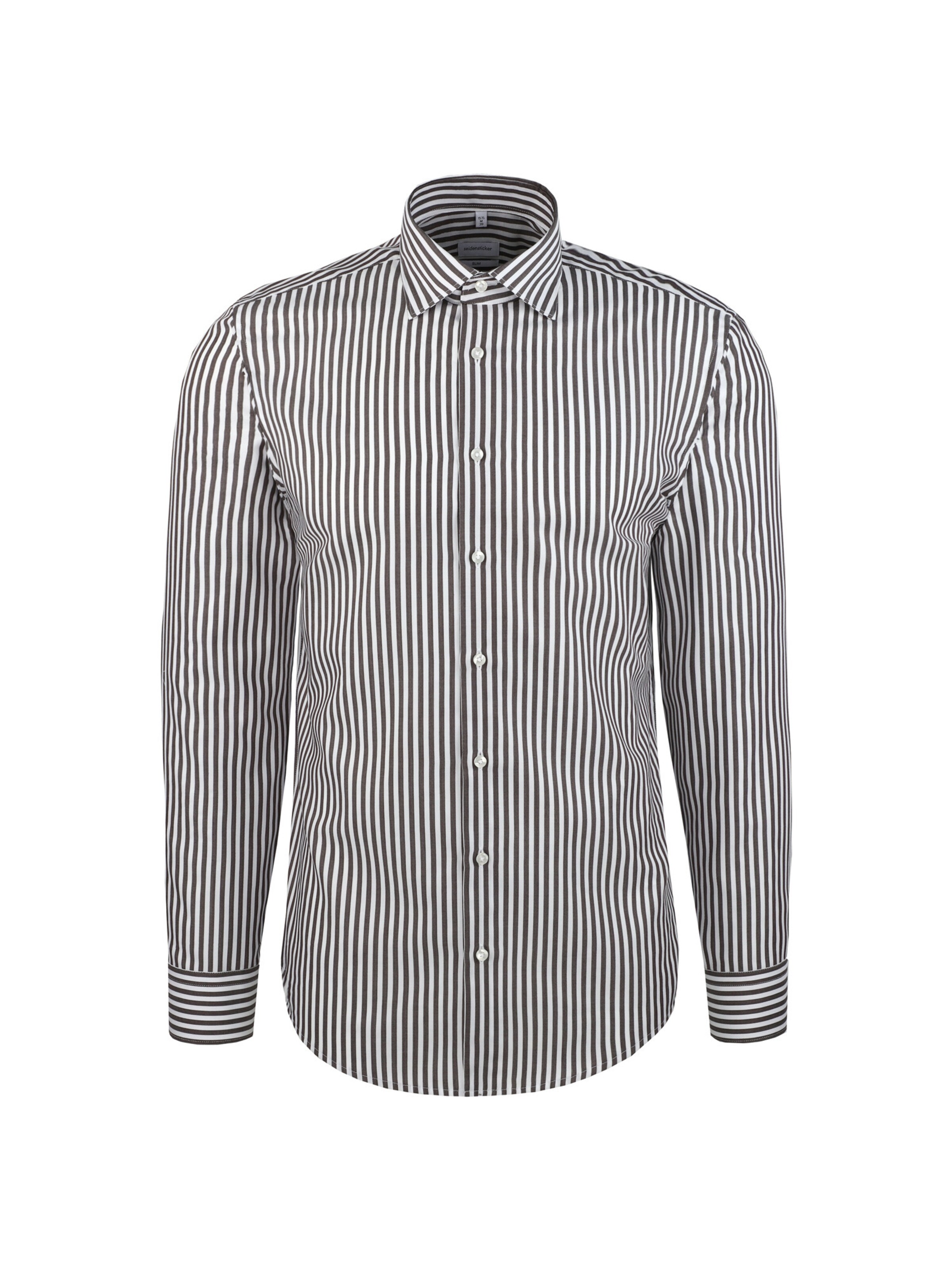 Coupe slim Chemise SEIDENSTICKER en noir : devant