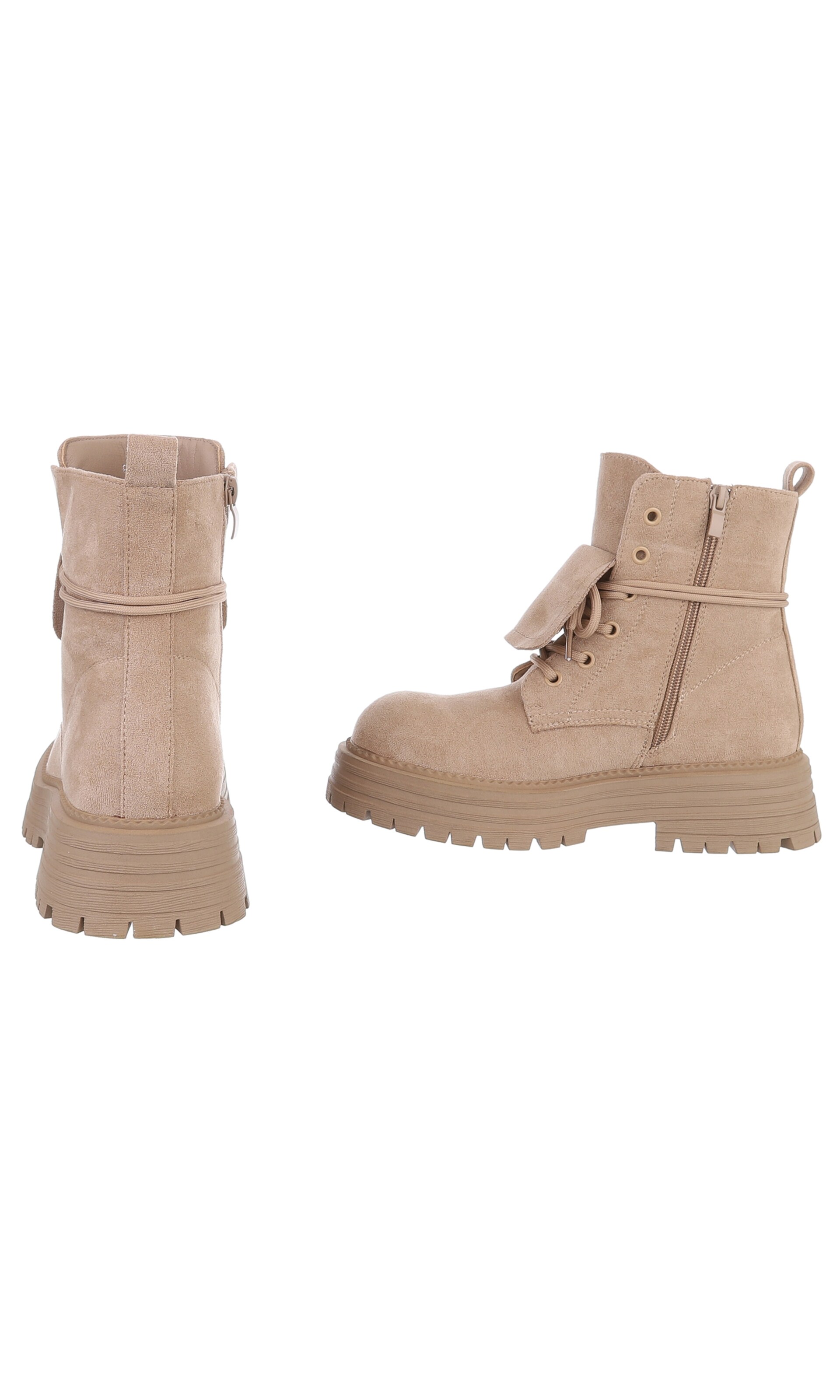 Ital-Design Schnürstiefelette in Beige