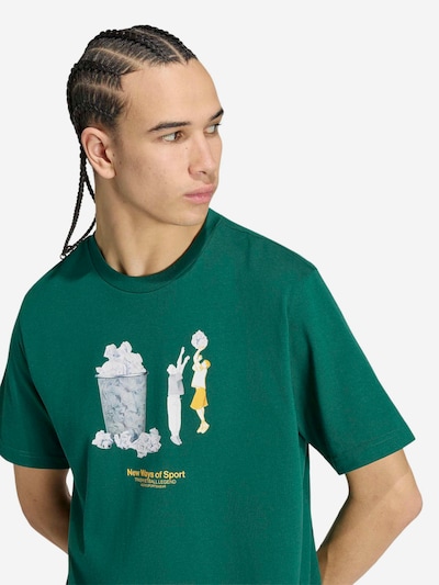 ADIDAS SPORTSWEAR T-Shirt fonctionnel 'SKT HOOP' en XS en jaune / gris / vert / blanc, Vue avec produit