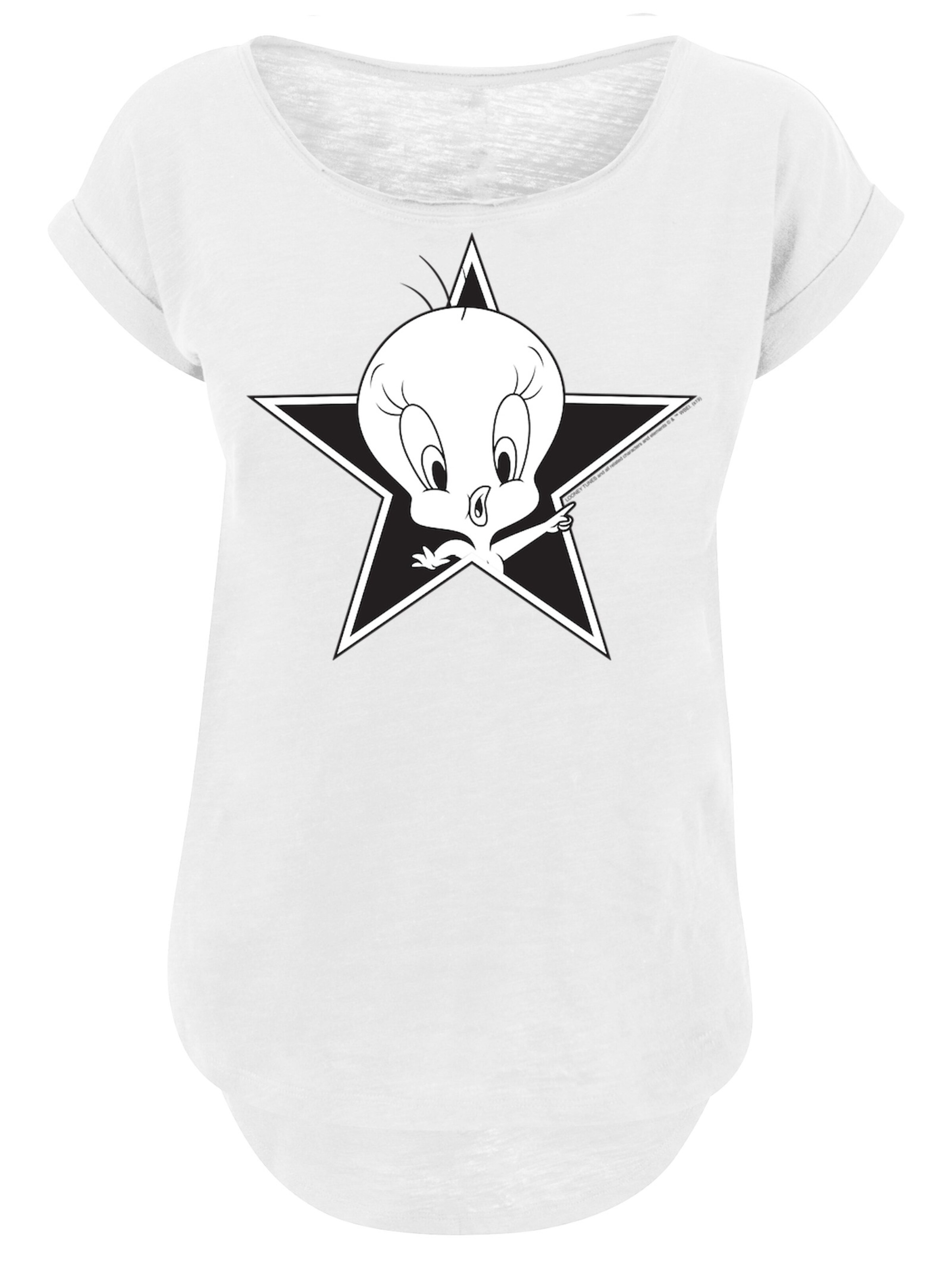 T-shirt 'Looney Tunes Tweetie' F4NT4STIC en blanc : devant