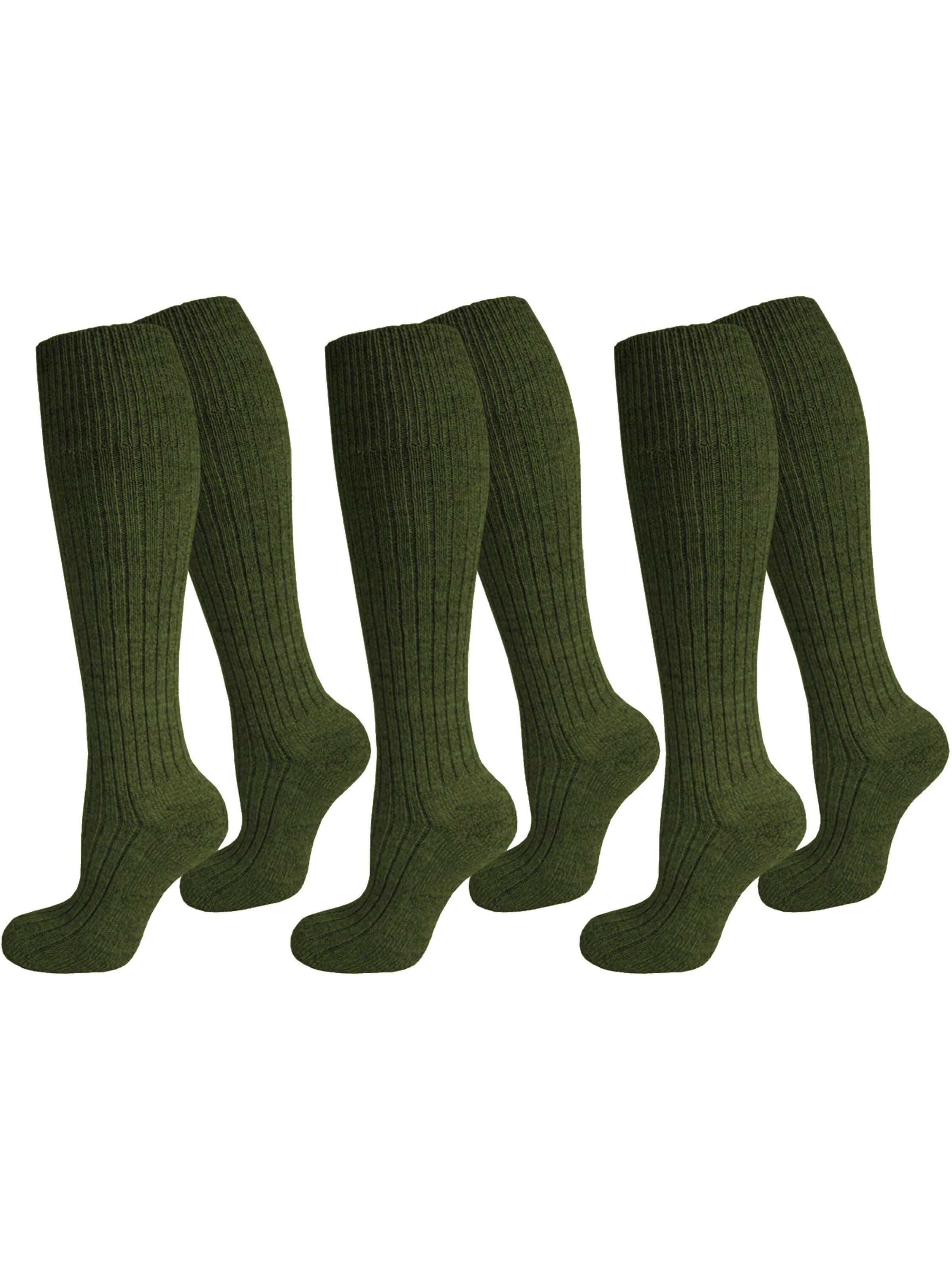 Chaussettes montantes 'ARMY' normani en vert : devant