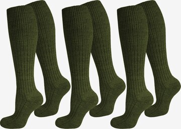 Chaussettes montantes 'ARMY' normani en vert : devant