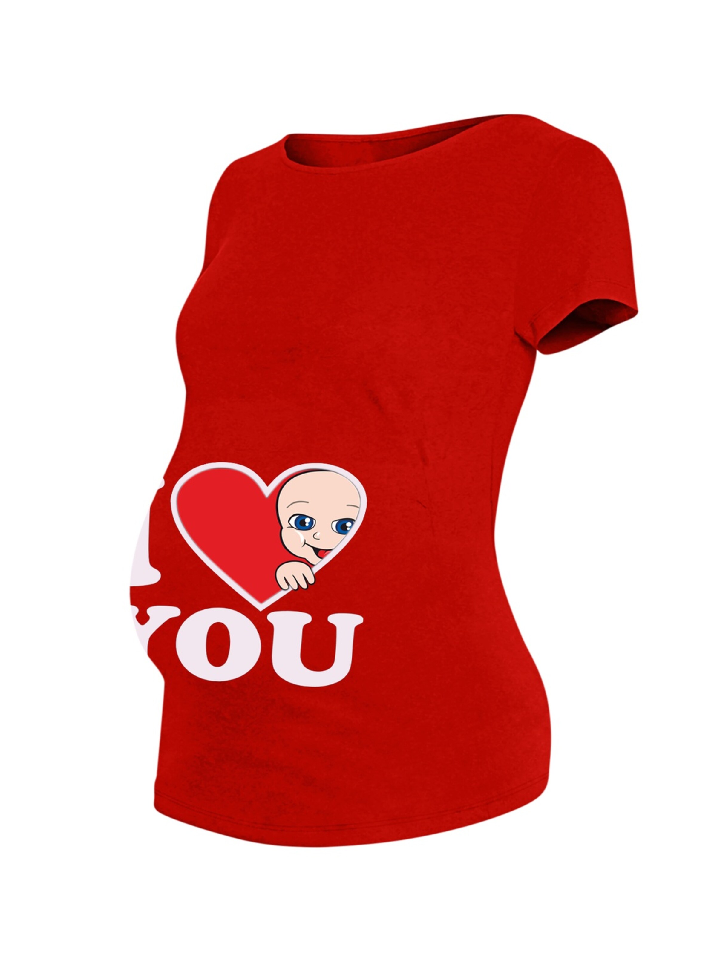 M.M.C. Shirt 'I Love You Umstandsshirt' in Red: front