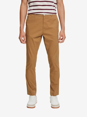 Coupe slim Pantalon chino ESPRIT en beige : devant