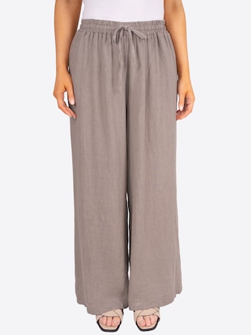Wide Leg Pantalon 'Perla ' Seasons of April en marron : devant