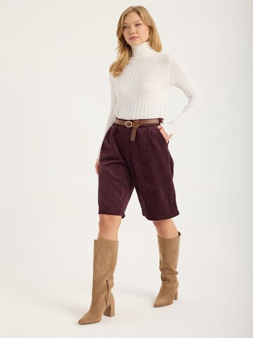HOME STORE Wide leg Bandplooibroek in Lila
