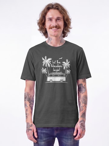 T-Shirt 'Let The Adventure Begin ' Watapparel en gris : devant
