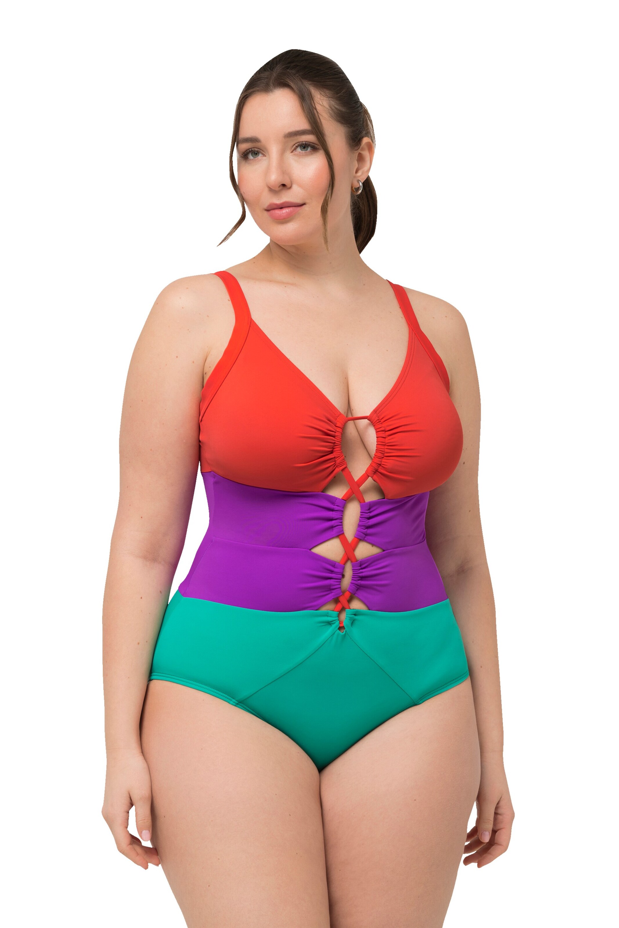 Ulla Popken Badeanzug in Mischfarben: Vorderseite