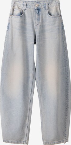 Bershka Wide leg Jeans in Blauw: voorkant