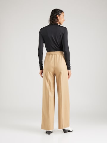 Wide Leg Pantalon à plis 'Tavite' BOSS Black en beige
