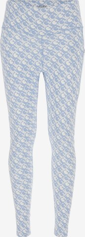 GUESS Skinny Workout Pants 'LOGOMANIA' in Blue: front