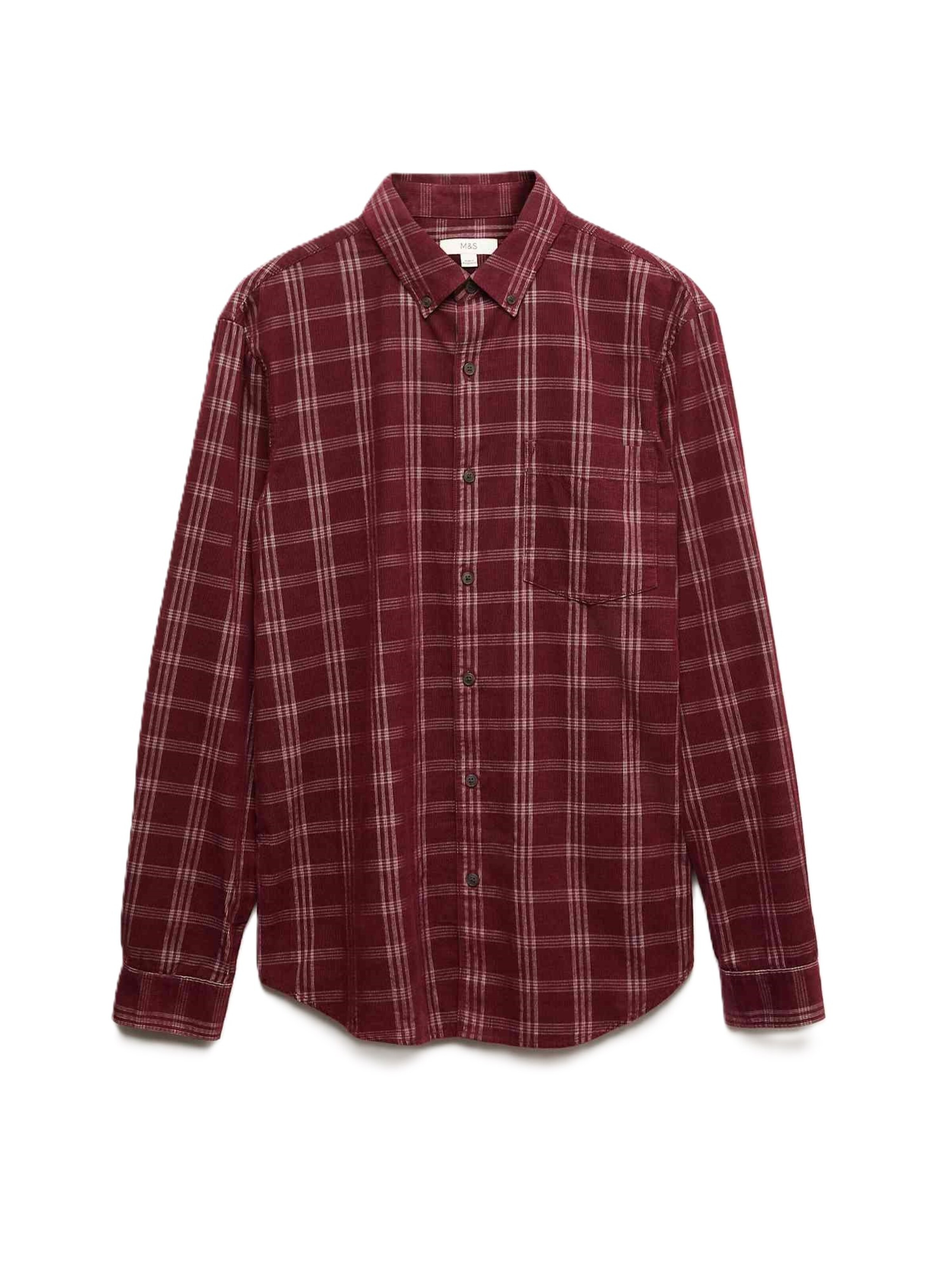 Marks & Spencer Regular fit Button Up Shirt in Red: front
