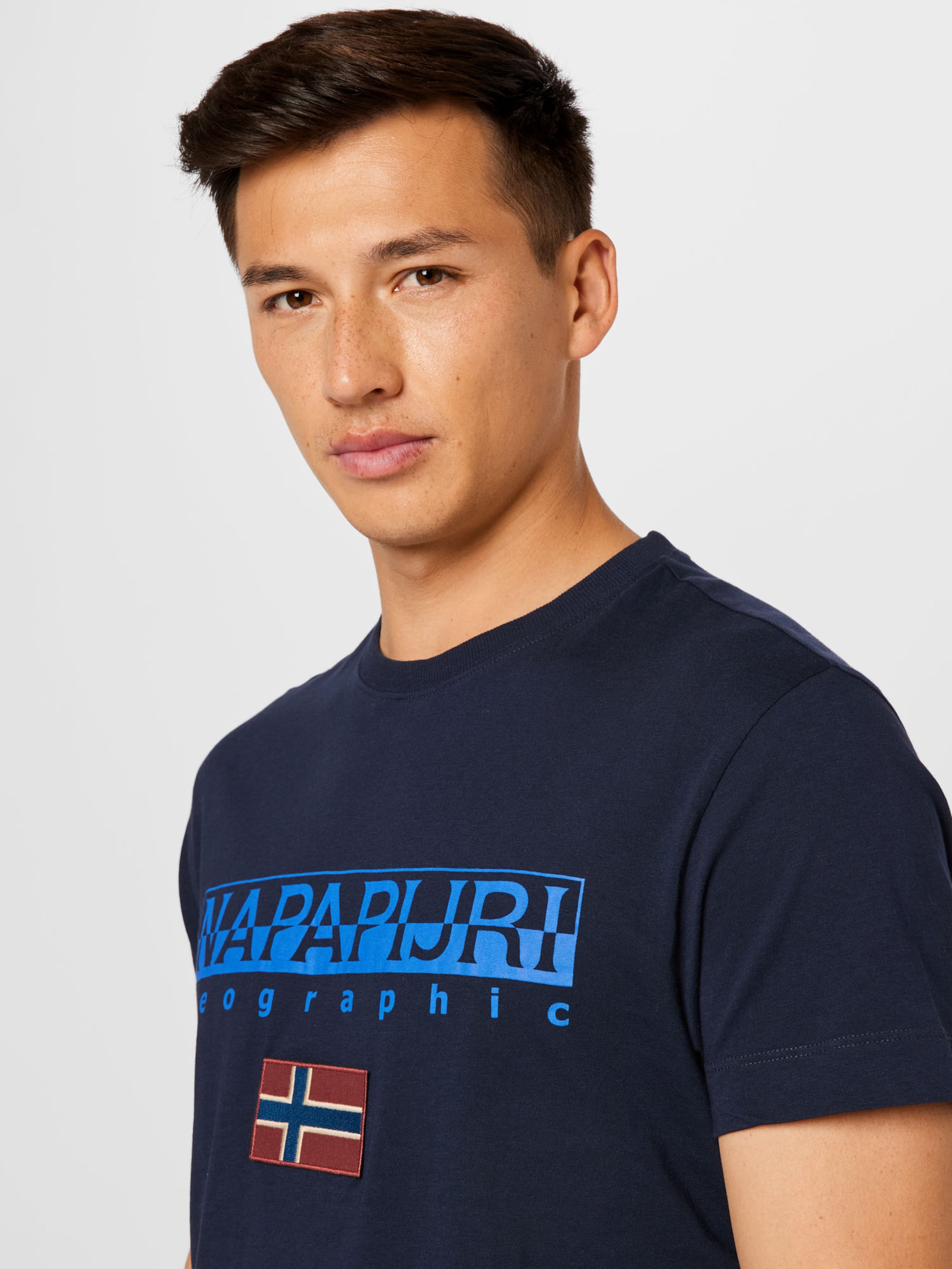 Männer Große Größen NAPAPIJRI T-Shirt 'AYAS' in Marine, Himmelblau - FD77253 Männer Große Größen NAPAPIJRI T-Shirt 'AYAS' in Marine, Himmelblau - FD77253