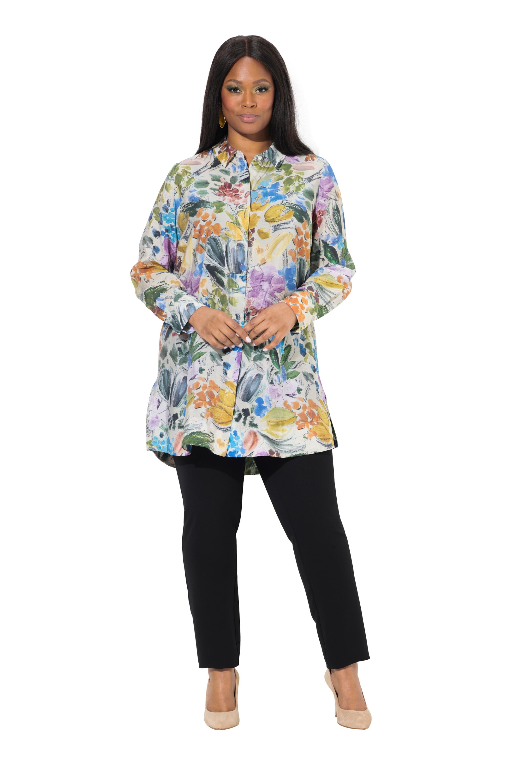 Ulla Popken Blouse in Grijs: voorkant