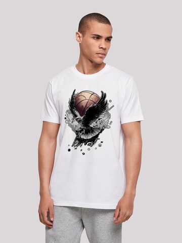 F4NT4STIC Shirt 'Basketball Adler' in Wit: voorkant