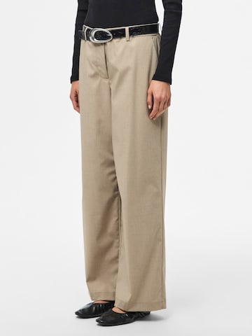 PIECES Wide leg Παντελόνι με τσάκιση 'PCRosa' σε μπεζ: μπροστά