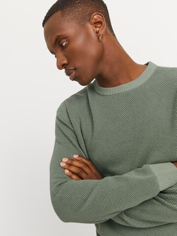 JACK & JONES Sweater 'JJEGlobe' in Green