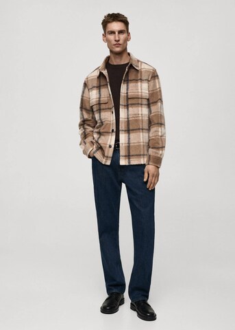 MANGO MAN Regular Fit Hemd 'Roman' in Beige