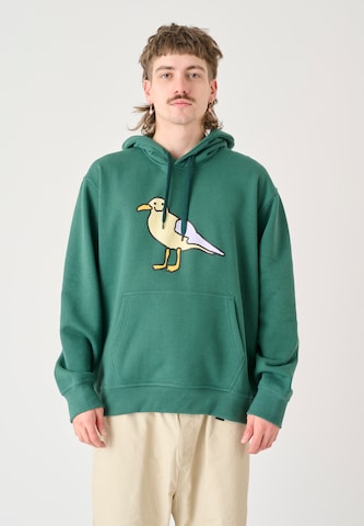 Cleptomanicx Sweatshirt 'Smile Gull' in Green: front